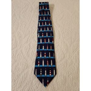 Tie 100% Silk Alynn Neckwear by Eric Holtz Made In USA Necktie 56" Lighthouses